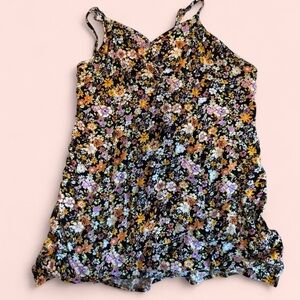 Wild Fable Blue and Yellow Floral Fitted Camisole